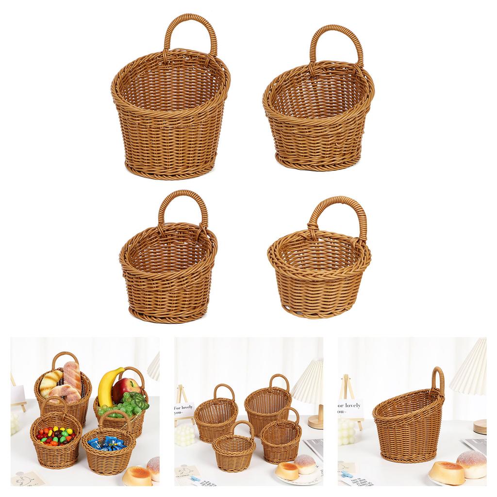 Vintage Wall Mounted Storage Basket Decorative Hanging Organizer For Home With Durable PP Plastic Construction