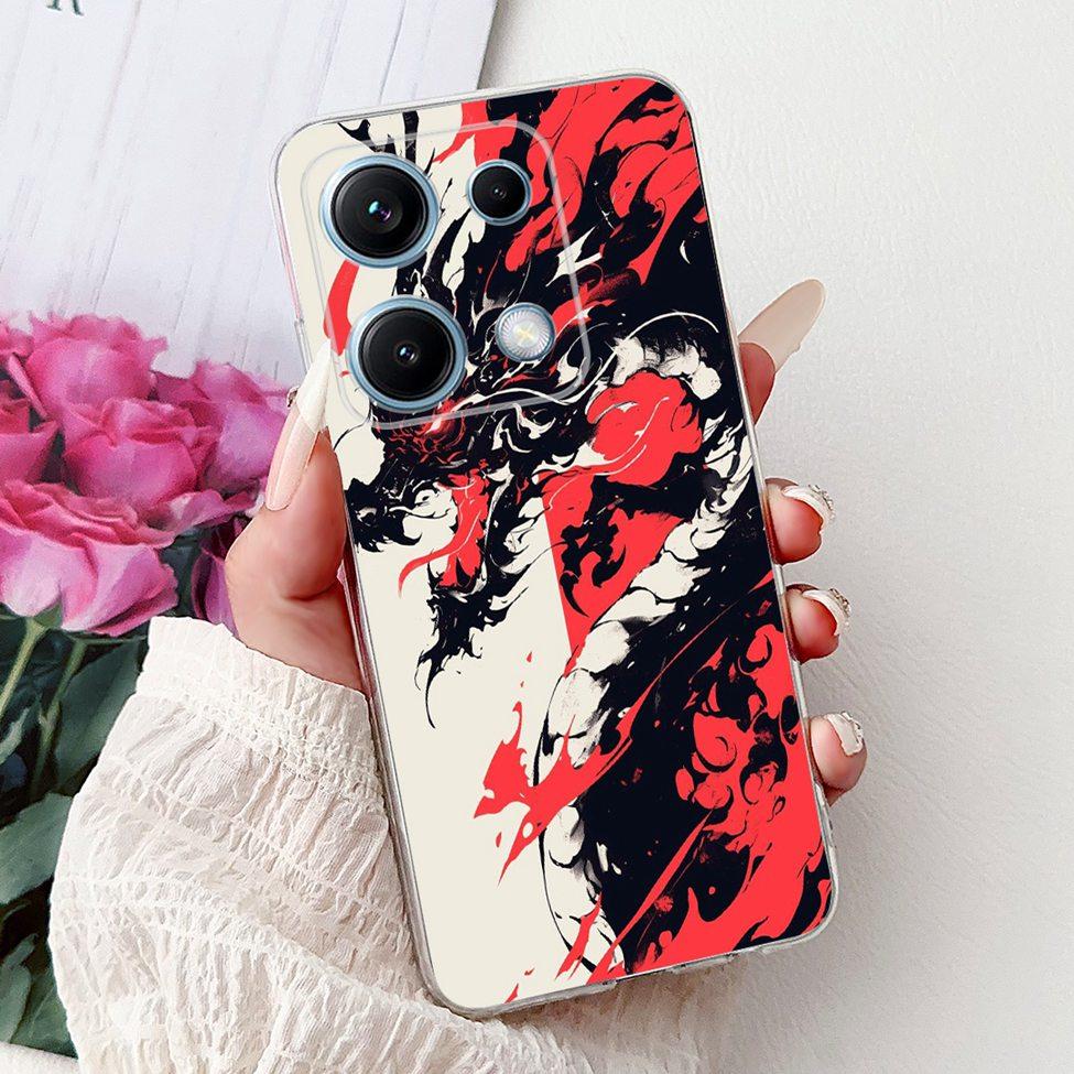 Clear For Redmi Note 14S 4G Case Cover Luxury Butterfly Love Fashion Flowers Cool Lion Cute Painted Soft Casing