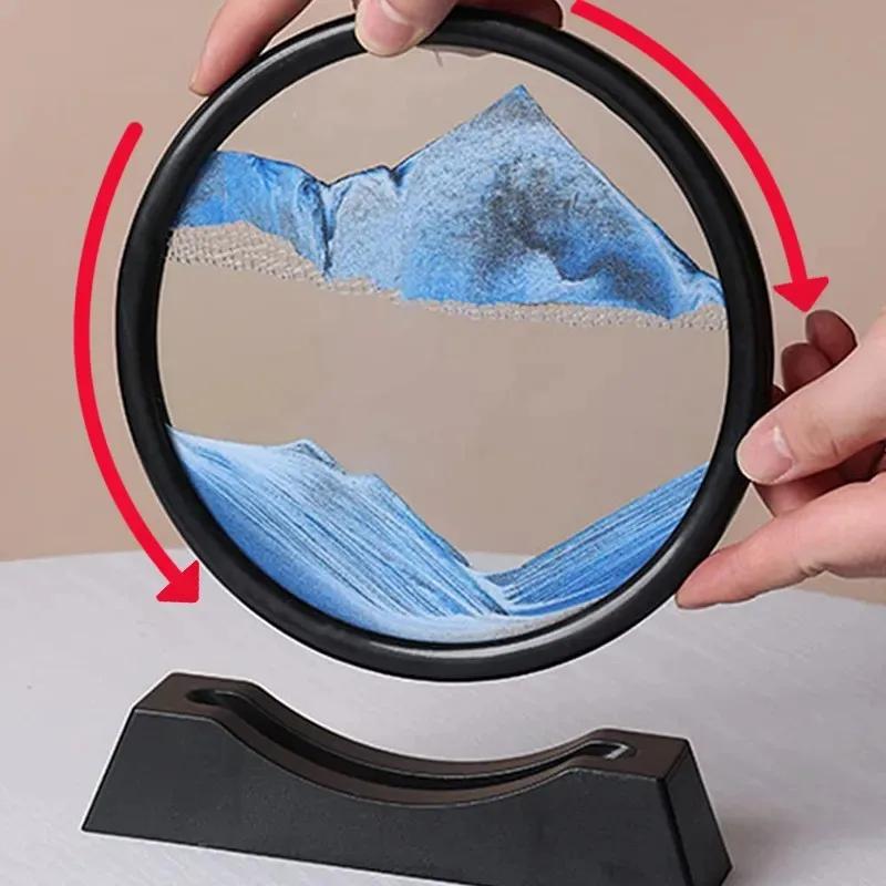 Творческий 3D движущийся песочный арт-орнамент жидкие песочные часы сыпучий песок песчаный пейзаж зыбучий песок домашний декор подарок