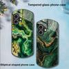 Зеленый мрамор для Apple iPhone 16 11 13 15 14 Pro Max 12 Mini 7 8 Plus XR X XS Чехол для телефона из закаленного стекла эллиптической формы