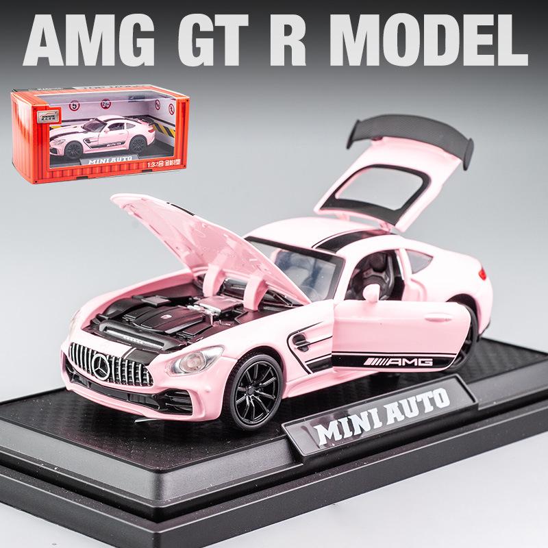 1/32 Scale Benz AMG GTR Sports Car Model Toy Car Die Casting Alloy Car Model Pull Back Vehicles Toys for Toddlers Kids Boys Girls Gift