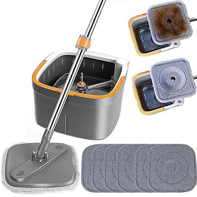 Самостоятельная отжимная швабра Швабра из микрофибры для плоского пола и набор ведер для очистки древесины твердых пород, ламината, плитки,