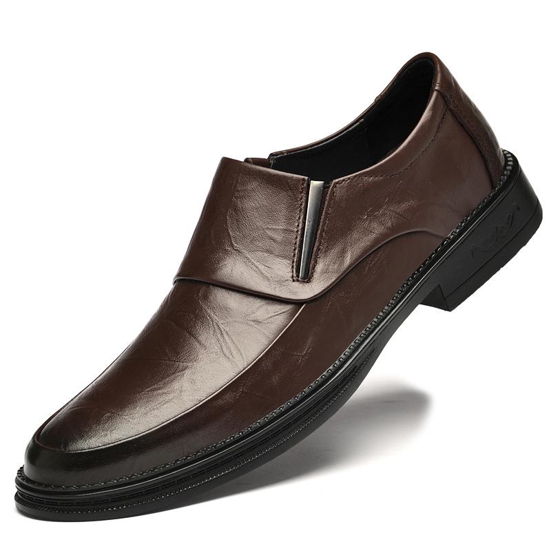 Men's Cross-Grain Cowhide Formal Leather Shoes for Autumn - Business, Casual, Wedding, or Dad's Style