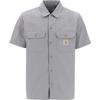 Carhartt WIP Логотип Однобортная рубашка с коротким рукавом Приталенная Мужские рубашки Серый I027580-0WF-XX