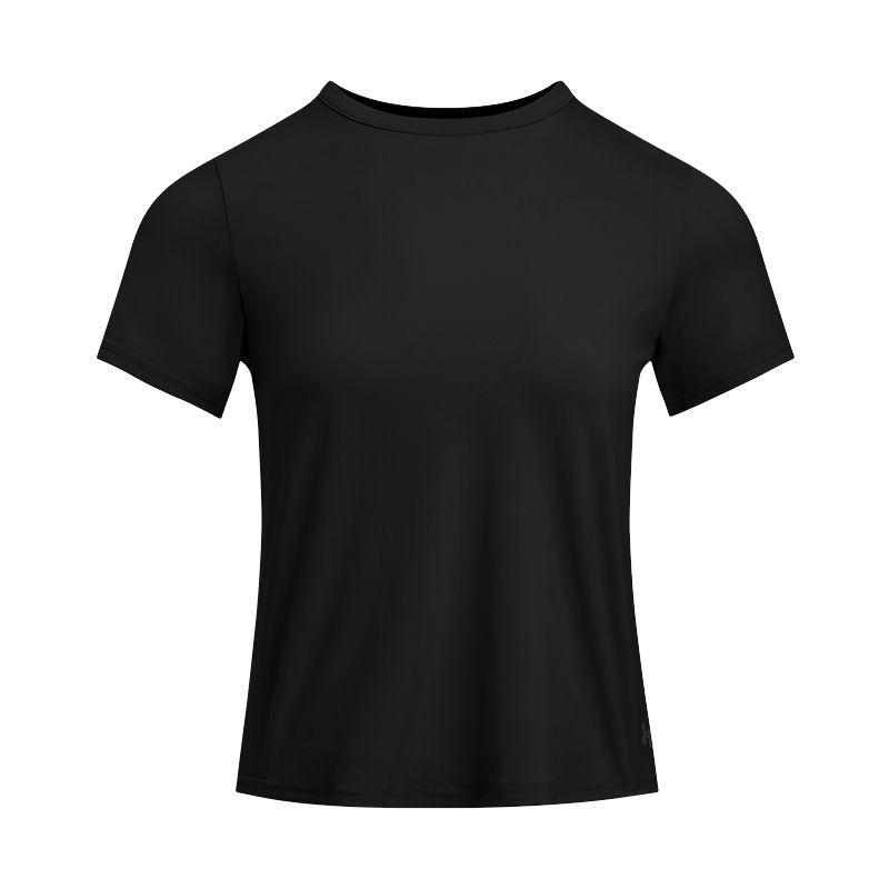 Under Armour Vanish Elite Rush Solid Color Casual Simple Breathable Short Sleeve T-Shirt Women Tops Black 1389868-001