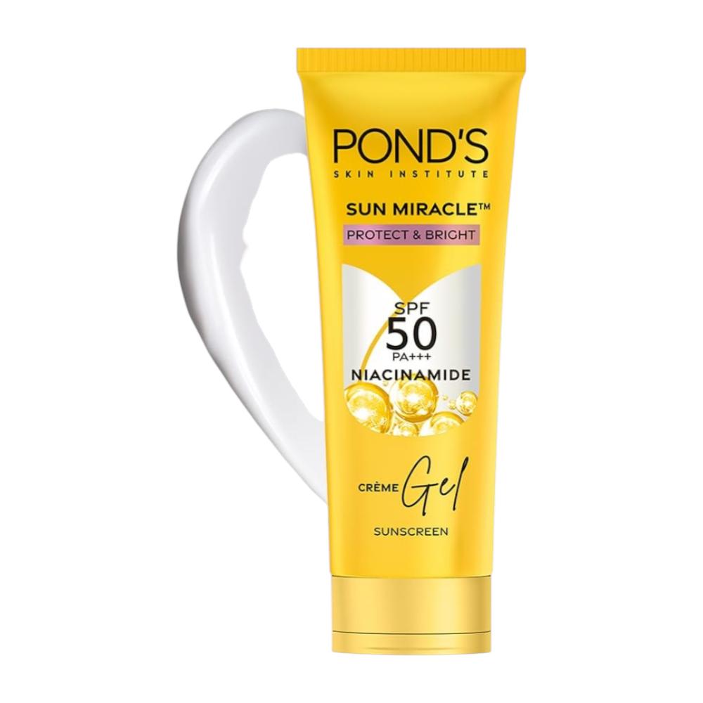 Pond's Sun Miracle SPF 50 Крем-гель Солнцезащитный крем 12г Упаковка из 1 Для пигментных пятен, Сияние, Без белого налета, Легкая защита от УФ-лучей для лица