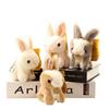 Cute Plush Bunny Keychain Pendant Fluffy White Rabbit Doll Backpack Decoration Gift For Girls
