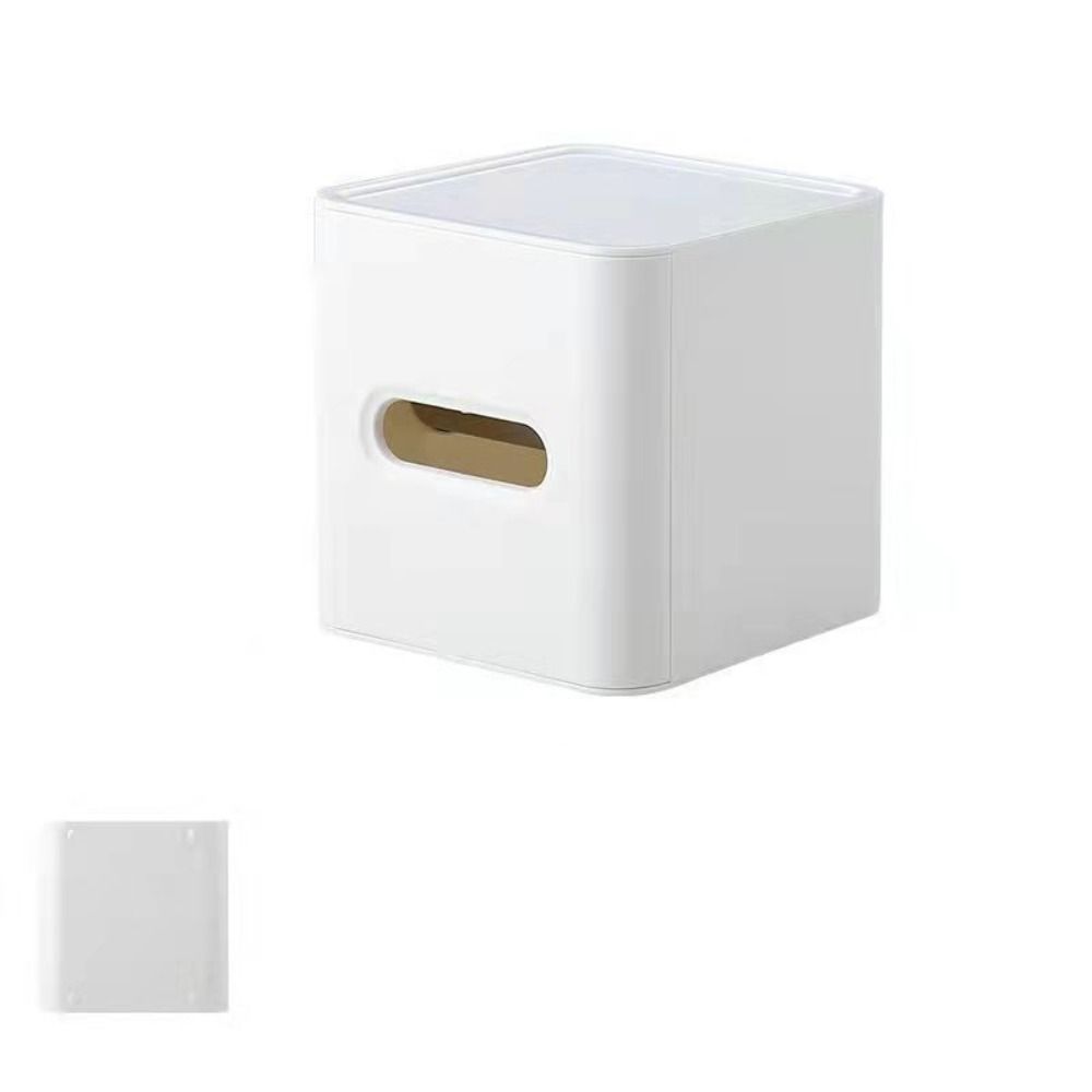 Plastic Square Napkin Box Simple Desktop Tissue Box Modern Roll Paper Holder Bathroom