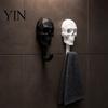 Sturdy PLA Skull Hanger Wall Hook, 3D Printed Gothic Decorative Adhesive Key Heavy Duty Hook Holder, Mounted Storage Organizer for Home Bedroom