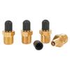 4Pcs 1/4" NPT MPT Tank Fill Valves Solid Brass With Core Black Plastic Cap Air Compressor Tank Fill Valve For Air Compressor