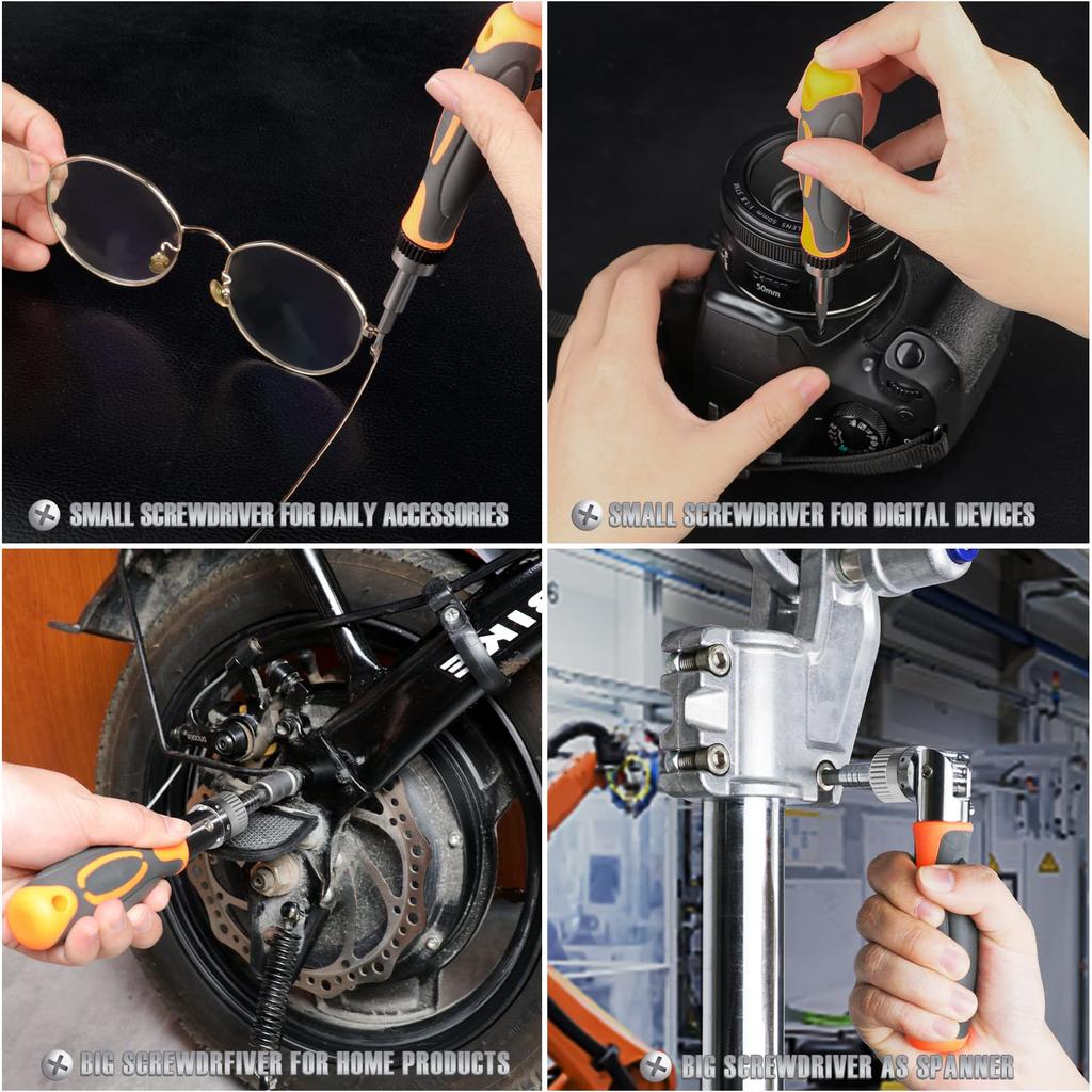Ratchet Screwdriver 68 In 1 Socket Set and Magnetic Screwdriver Bit Set for Computer/Bike/Car/Electronics Maintenance