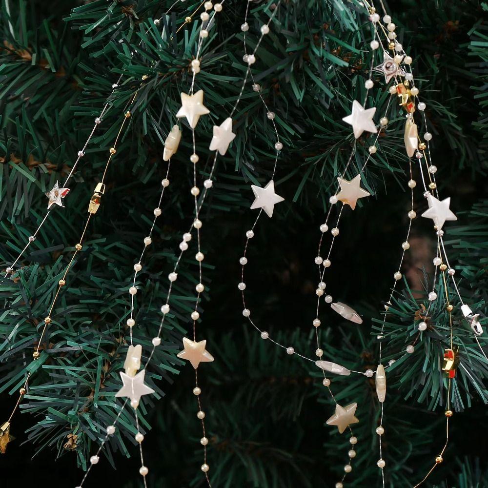 Electroplated Acrylic Beads Chain 30M 13MM Christmas Tree Decoration Chain Home Decor Accessories