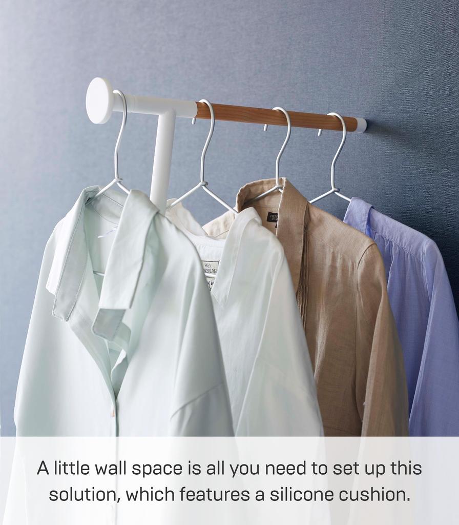 Yamazaki Jitsugyo Clothing Steamer Ironing Hanger White Approx. W38.5 X D47 X H162cm Tower Clothes Steamer Hanger 5972 Just Lean It Against the Wall