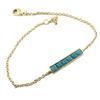 [P8033] - Gold Plated Bracelet 'Boho' Turquoise Gold - 20x4 Mm