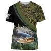 Summer Carp Fishing Print T-shirts For Men Outdoor Catfish Printing Loose Short Sleeve Quick Drying  Casual Street Top