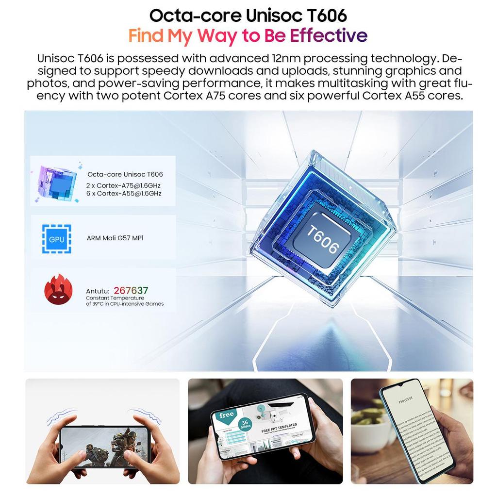 Oscal TIGER 10 Smartphone 8GB+256GB Octa Core Android 13 50MP Camera 6.6" HD+ Screen 5180mAh Cell Phone Fast Charging Phone