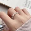 Серебряное кольцо S999 с цирконами, двойной слой - Элегантное, универсальное и регулируемое, открытый дизайн, для женщин, с высококачественным блеском.