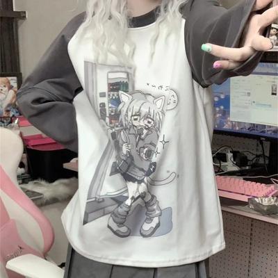 Японская женская одежда со съемными рукавами футболки короткие длинные рукава женская одежда лето весна кавайная одежда y2k