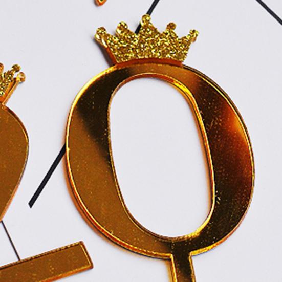 10 шт. Золотые Блестящие Топперы с Цифрами для Торта 0-9 Золотые Шпажки с Короной DIY Украшение для Капкейков на День Рождения Свадьбу Юбилей