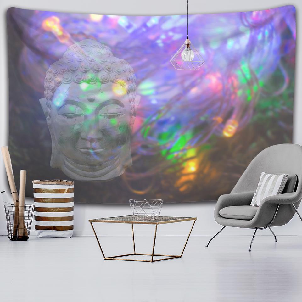 Индийская статуя Будды, древний буддийский гобелен, гостиная, спальня, настенная медитация, психоделическая йога, настенный подвес в богемном стиле