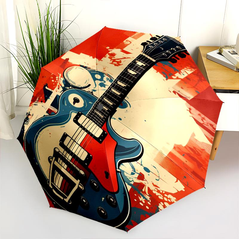 1PC electric guitar Umbrella Portable Folding Umbrella Iron Frame Hole Bone Structure Outdoor Home Umbrella A11
