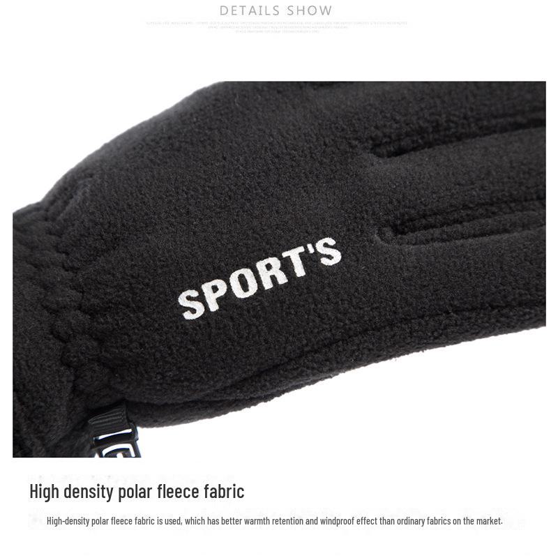 Мужские зимние флисовые перчатки — теплые, ветрозащитные, сенсорные, нескользящие, для езды на велосипеде на открытом воздухе, бега, альпинизма и вождения.