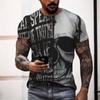 Mens T Shirt Horror Retro Skull Fashion T Shirt Summer Casual Short Sleeve Tee Hop Streetwear Mens Clothing Personality Tops
