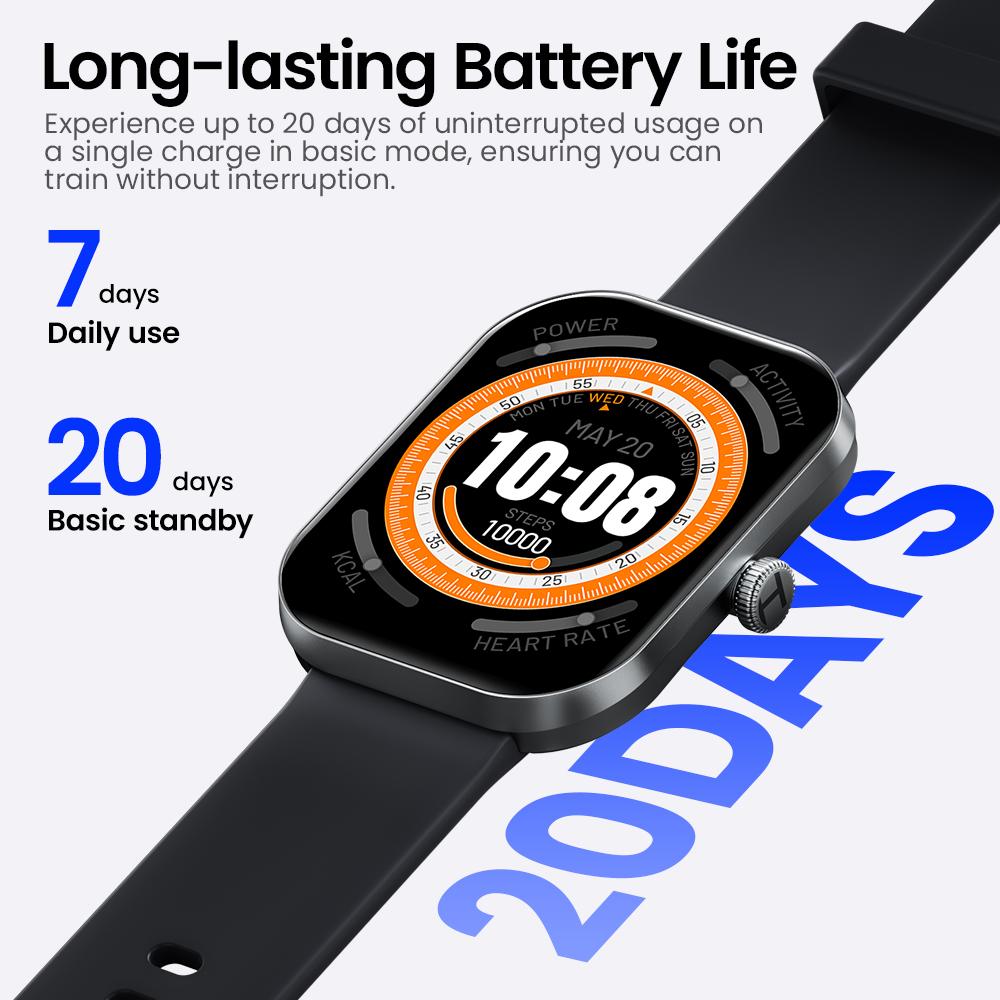 HAYLOU Watch S6 Умные часы 2,01" HD-дисплей Умные часы Bluetooth Голосовые вызовы IP68 Водонепроницаемые Отслеживание активности Умные часы