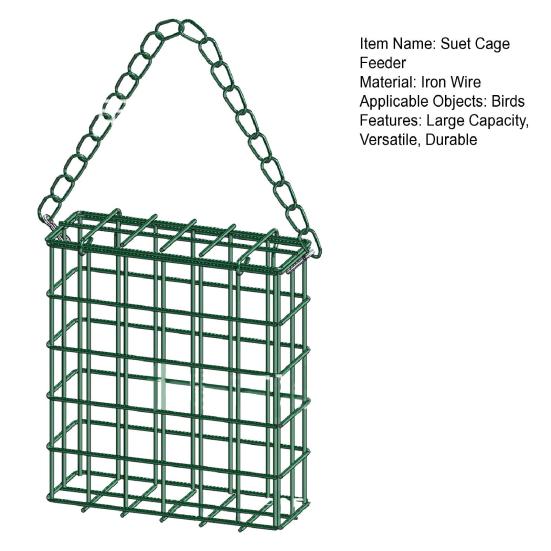Suet Cage Bird Feeder Outdoor Garden Iron Cages Outside Hanging Suet Feeder