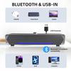 PHISSION Стереосаундбар с питанием от USB и разъемом AUX для ПК, телевизоров, настольных компьютеров, ПК и смартфонов