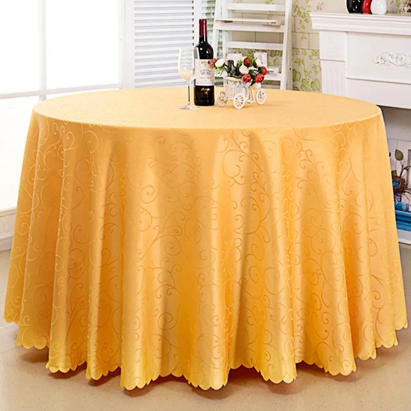 White Round Polyester Tablecloth for Hotel Wedding Banquet Party Home Decor Round Table Cover