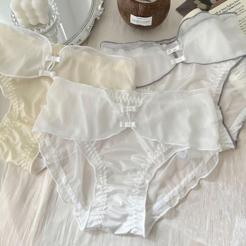 Нижнее белье Girl Pure Desire Wind Satin, летние тонкие милые сетчатые женские треугольные трусики