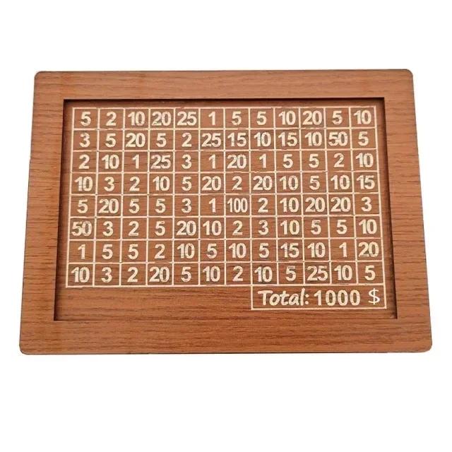 Копилка для денег 500/1000/2000/3000/5000/10000 евро, деревянная копилка для денег, многоразовая копилка с копилками для целей и чисел