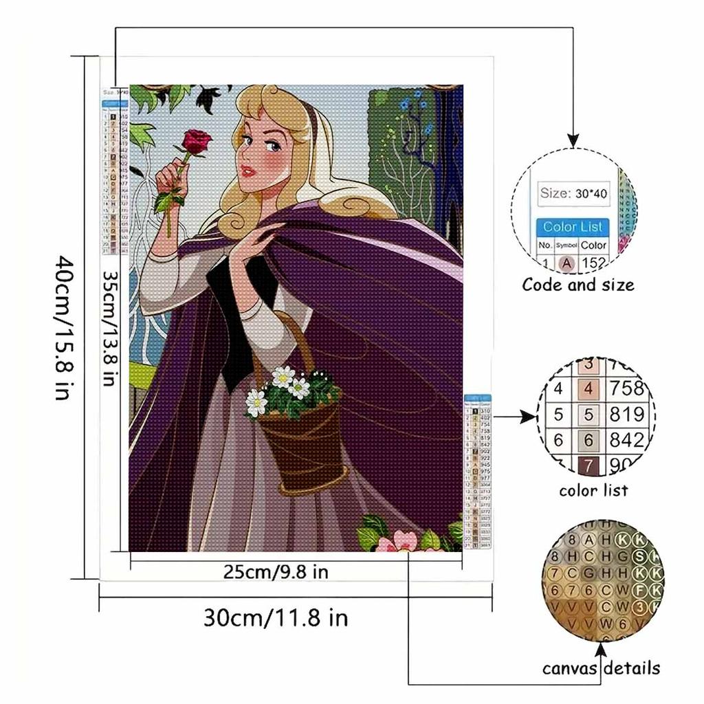 5D Diy Diamond Painting The Princess Picking Flowers Full Drill Rhinestones Mosaic Embroidery Handmade Products Home Decor Gift