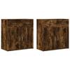VidaXL Buffets 2 Pcs Smoked Oak 79x38x80 Cm Engineered Wood 3276620