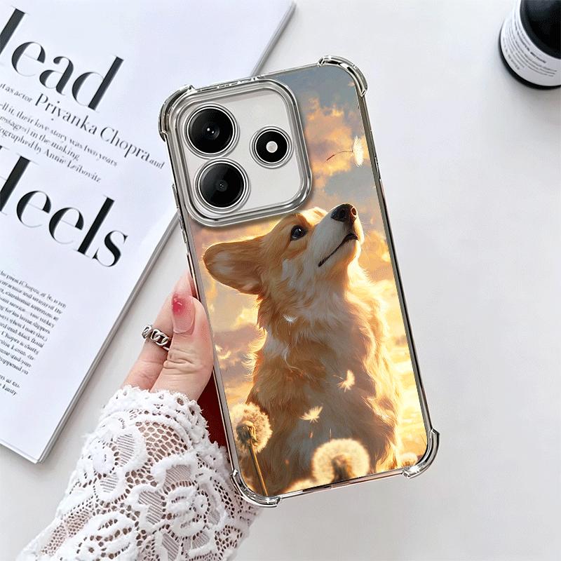 Corgi Dog Cute Plating Phone Case For Xiaomi Redmi Note 14 15 Pro Plus 13 12 11 11S 11T 10 9S 9 5G Anti-Fall Airabag Cover