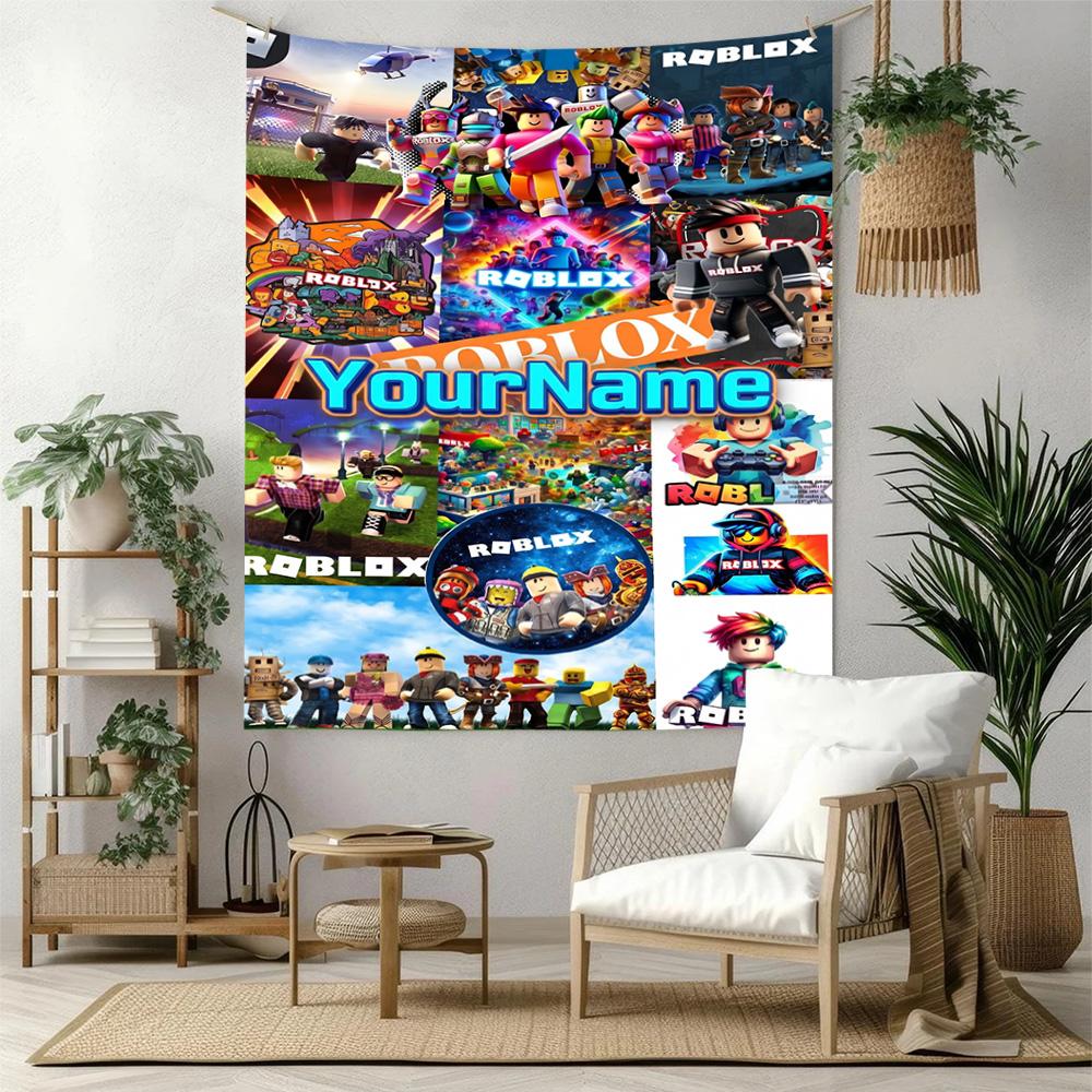 Roblox Custom Your Name Wall Decor Tapestry Art For Pet Memorial Birthdaywedding Party Backdrop Family Gift