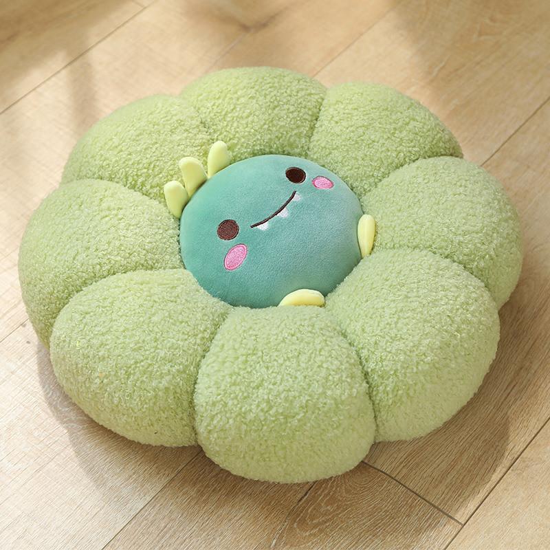 Plush Teddy Toy Animal Cushion Embroidered Design Children Room Nook Reading