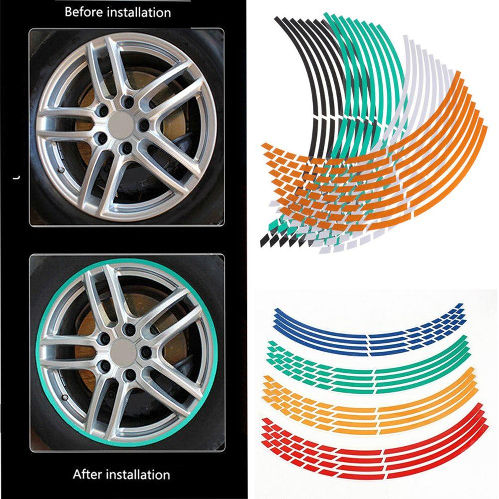 Auto Personality Wheel Decoration Wheel Sticker Reflective Rim Tape Tire Strips Motorbike Decals