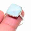 Республика Ларимар Ручной работы Ювелирное изделие Кольцо из стерлингового серебра 925 пробы Размер регулируемый h7G17