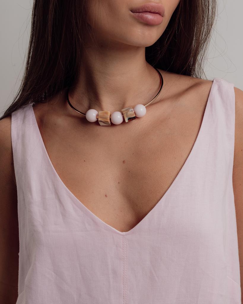 Сарафан летний с украшением Nagrada 5138 42 розовый льон