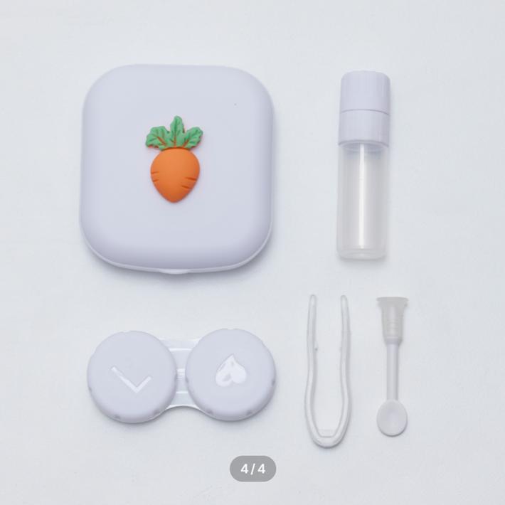 Футляр для линз Fruity, цвет белый, морковный