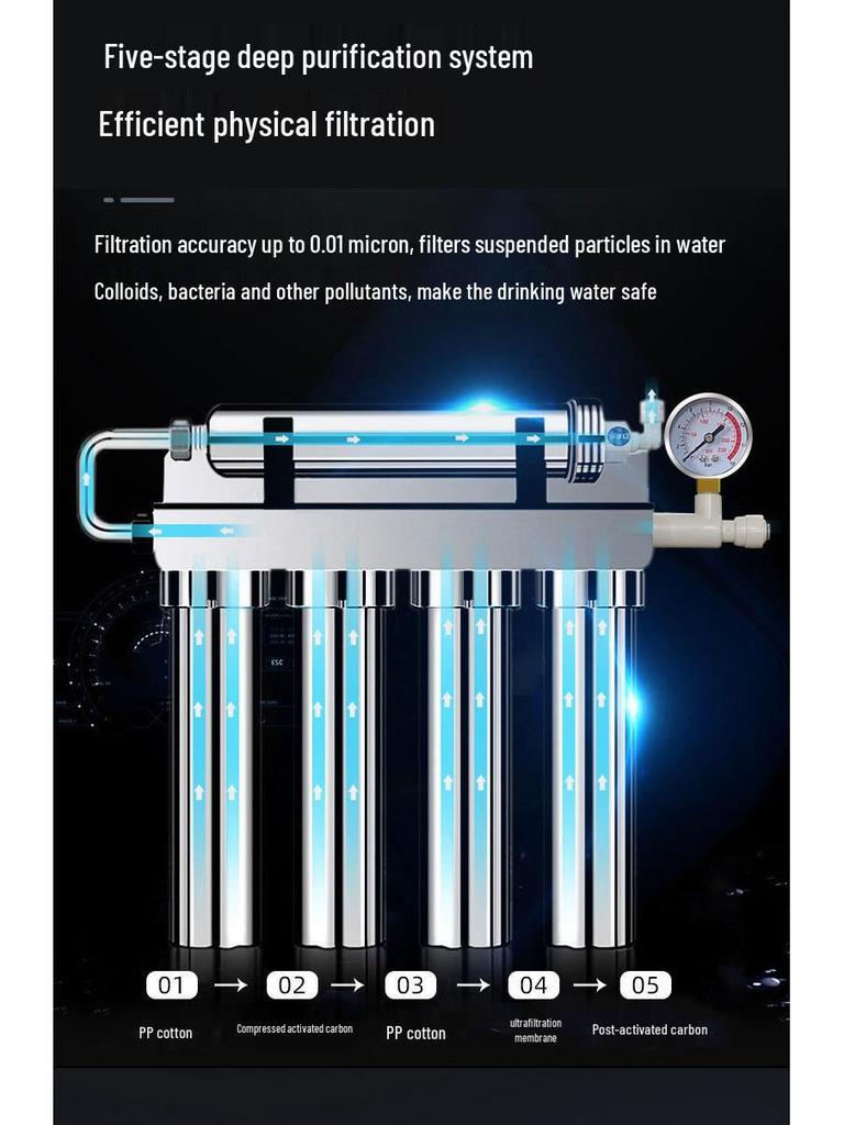 Пятиступенчатый ультрафильтрационный очиститель воды из нержавеющей стали для всего дома для питья напрямую