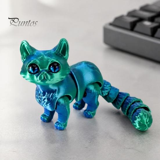 Тихие Фиджеты для Класса 3D Печатная Игрушка-Кошка, Фигурка с Подвижными Суставами, Настольные Экологичные Игрушки-Декор, Милая Сенсорная Фиджет-Игрушка для Детей