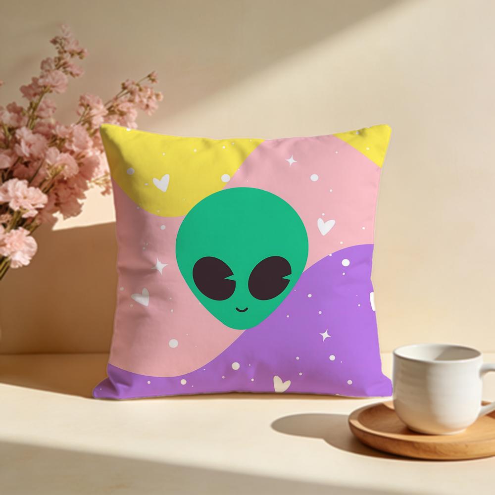 Whimsical Dreamy Aliens Cushion Cover Soft Pillow Cases for Home Bedroom Living Room Sofa