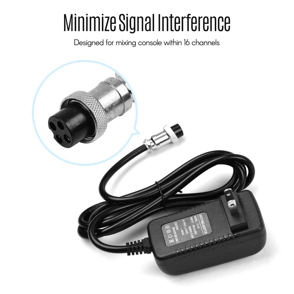 Mixing Console Mixer Power Supply AC Adapter 15V 230mA Universal 4-Pin Round Connector for 16