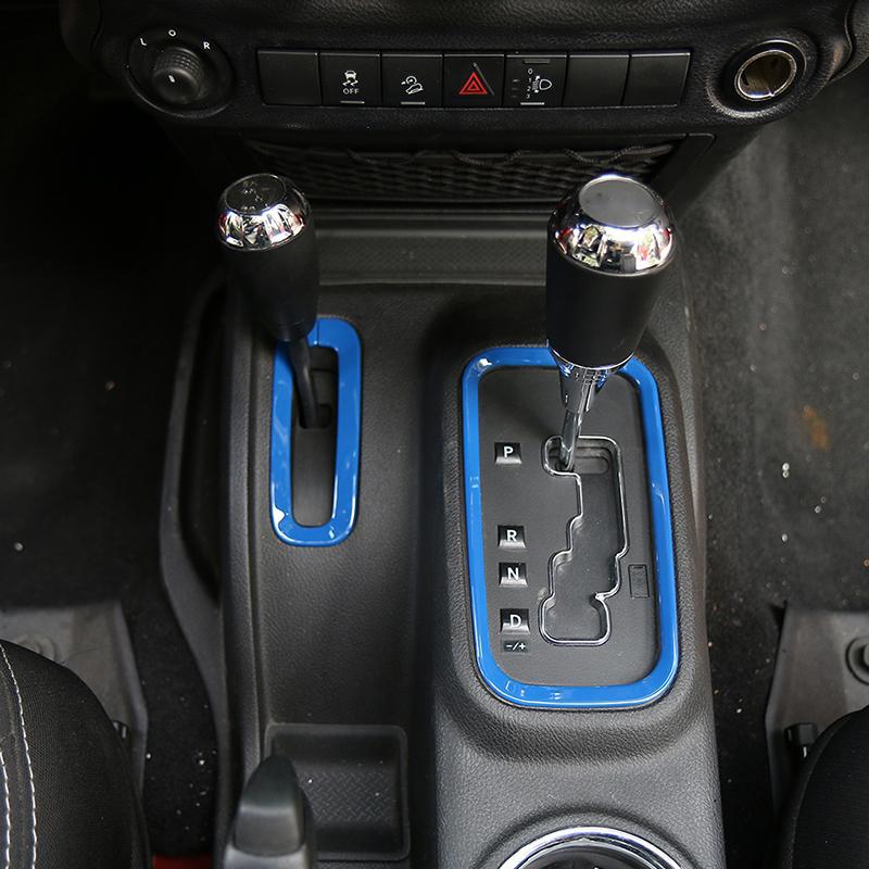 ABS автомобильная отделка шестерен, декоративная наклейка, подходит для Jeep Wrangler JK 2011-2017, аксессуары для интерьера