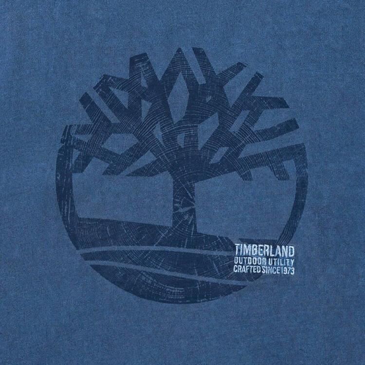 Timberland Повседневная удобная дышащая свободная футболка с круглым вырезом и коротким рукавом для мужчин, топы темно-индиго A42RF-288