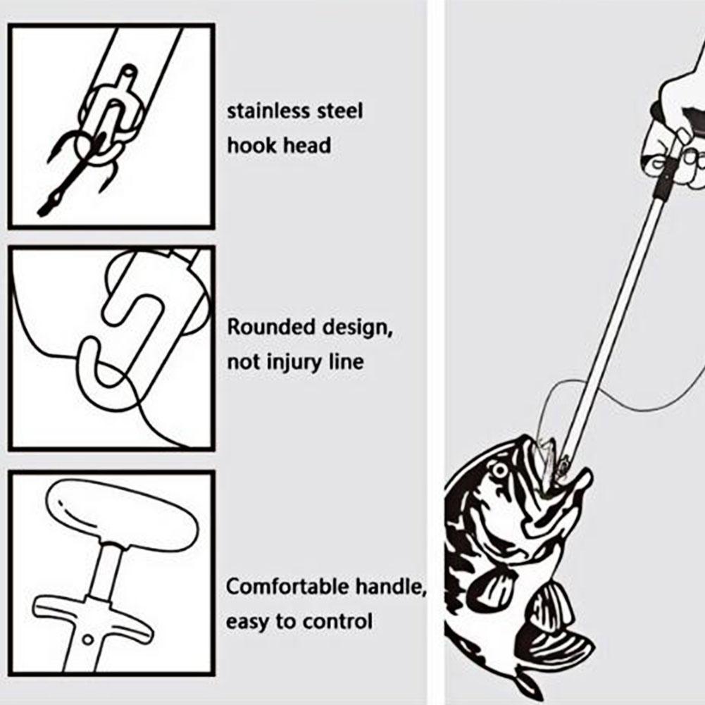 Практичный Т-образный съемник рыболовных крючков Инструмент для извлечения рыболовных снастей Аксессуар(большой)