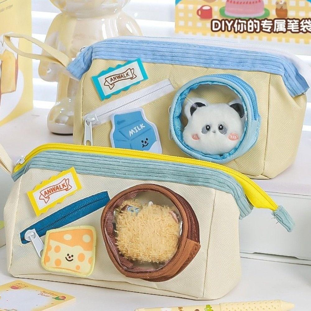 Cartoon Food itabag Pen Bags Large Capacity Zipper Pen Bag New Stationery Storage Pouch